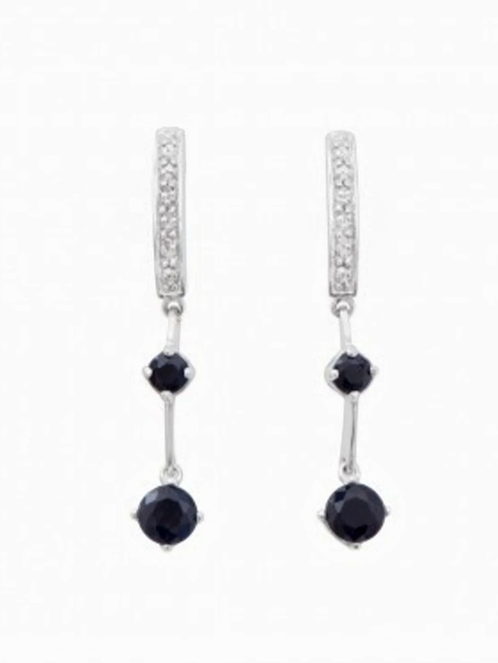 Sapphire and Diamond Drop Earrings. NWOT.